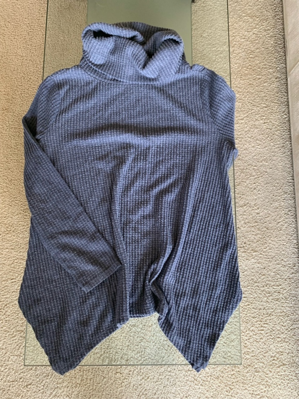 💜 George Waffle Turtleneck Top